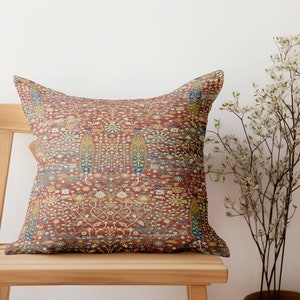 cuscino rosso, cuscino da sala da pranzo, cuscino da pavimento, cuscino da sedia, federa per cuscino, cuscino fatto a mano, cuscino lavabile, arredamento boho per la casa, cuscino kilim