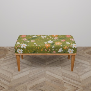 Green ottoman bench, Meadows bench, Office bench, Pub bench, Dressing table bench, Bed end bench, Gossip bench, Entryway bench, B-34