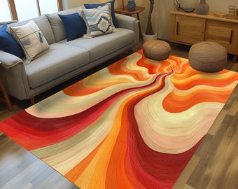 Artistic design rug, Nomadic rug, Living room rug, Contemporary rug, Printed rug, Washable rug, Durable rug, Non-slip rug, Chic rug