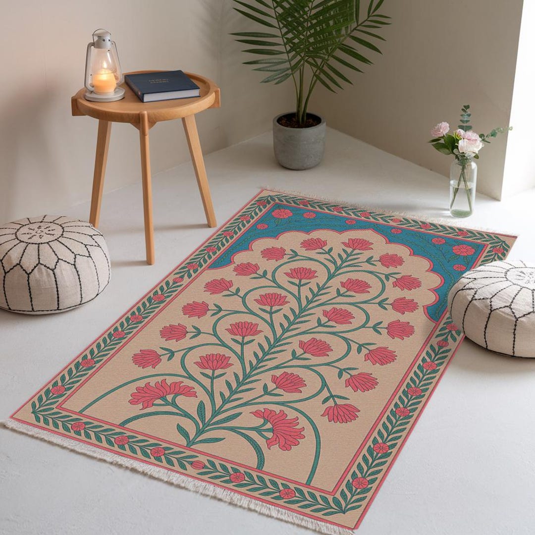Mosque Rugs Prayer Room Rug, Art Mosque Mihrab Rug, Elegant Prayer Rug, Muslim Home ...