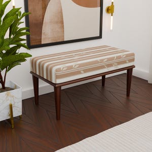 Handmade Rustic Wooden Ottoman Bench: Bohemian Foyer Decor