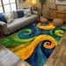Modern Art Rug, Bright Color Rug, Rug for Corridor, Non Slip Rug ...