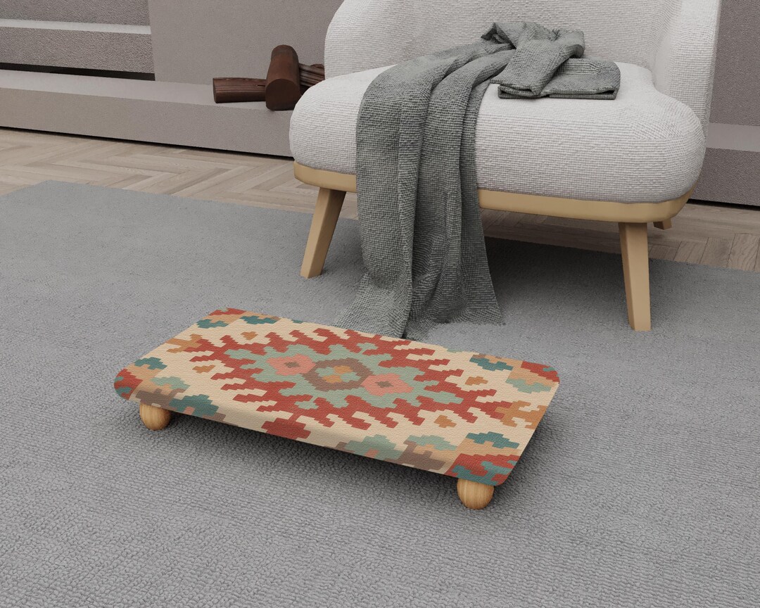 Multicolor Pattern Footstool, Handmade Upholstered Step H-944 - Etsy