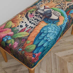 Wild animal bench, Foyer bench, Make up bench, End of bed bench, Dining chair, Front window bench, Ottoman bench, Pet friendly bench, H-01