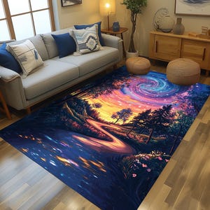 Nature inspired rug, Cool area rug, Non slip rug, Stylish rug, Luxury runner rug, Aesthetic rug, Turkish print rug, Foldable runner rug