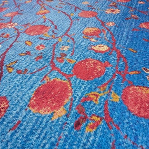 Blue turkish rug, Tree rug, Living room rug, Lodge rug, Porch rug, Washable rug, Outdoor rug, Bedroom rug, Printed rug, Floor decor carpet
