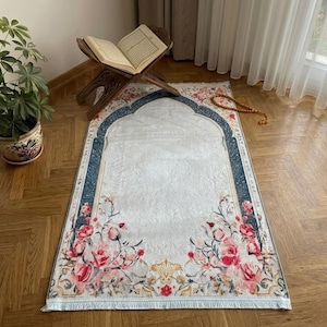 Turks gebedskleed, vloerkleed, opvouwbaar Turks gebedskleed, islamitisch cadeau-idee, luxe zacht tapijt, modern Turks gebed, antislip gebedskleed