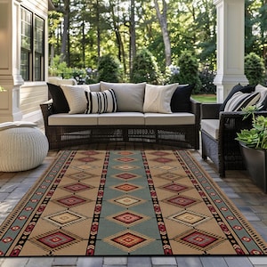 Striped design rug, Earth tone rug, Decorative rug, Utility runner rug, Nomadic rug, Non slip back rug, Machine washable rug, Artwork rug