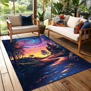 Nature inspired rug, Cool area rug, Non slip rug, Stylish rug, Luxury runner rug, Aesthetic rug, Turkish print rug, Foldable runner rug