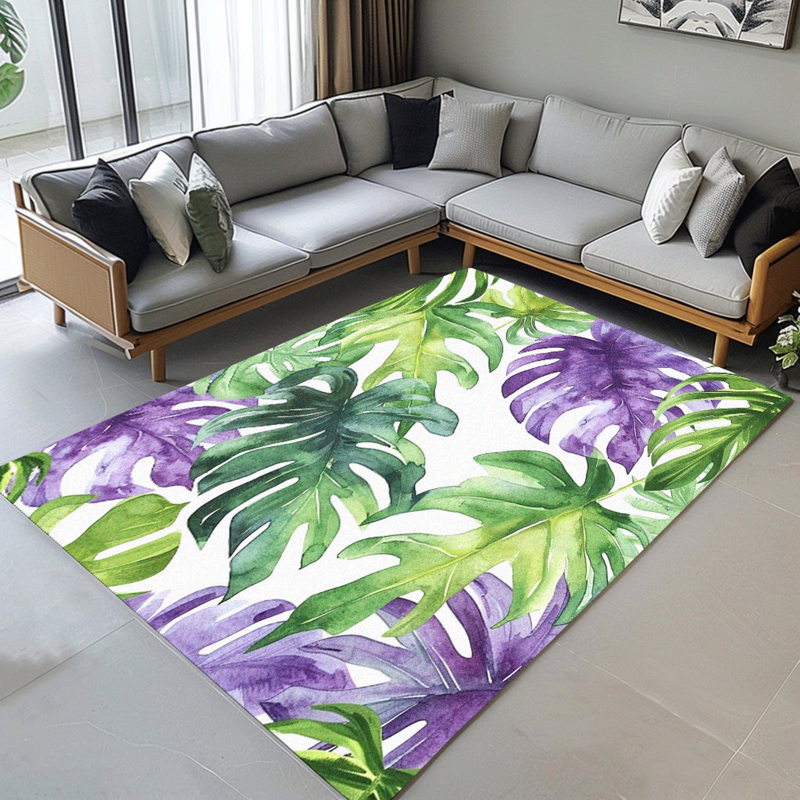 Fresh Rugs Tropical Patio Rug, Large Botanic Rug, Terrace Rug, Fordable Rug ...