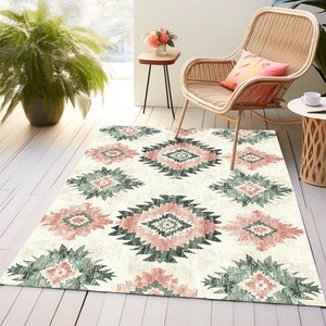 Modern non slip rug, Multi color rug, Artistic design rug, Large area rug, Rug for livingroom, Gift for sister, Machine washable rug