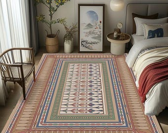 Balcony rug, Farmhouse rug, Bohemian rug, Trend rug,  Washable Nonslip rug, Printed rug, Decorative rug, Livingroom rug, Design rug, H-823