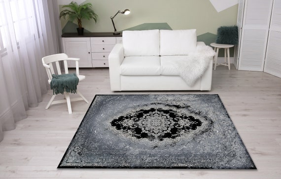 Modern rug, Designer rug, Rug with blue, Gothic rug, Washable rug, Area rug, Guestroom rug, Living room rug, Art deco rug, Hallway rug