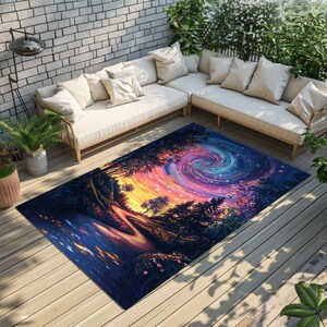 Nature inspired rug, Cool area rug, Non slip rug, Stylish rug, Luxury runner rug, Aesthetic rug, Turkish print rug, Foldable runner rug