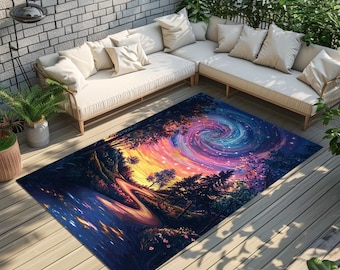 Nature inspired rug, Cool area rug, Non slip rug, Stylish rug, Luxury runner rug, Aesthetic rug, Turkish print rug, Foldable runner rug