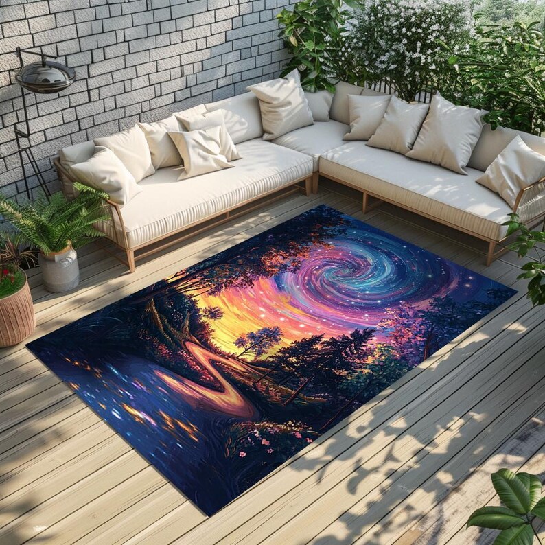 Nature inspired rug, Cool area rug, Non slip rug, Stylish rug, Luxury runner rug, Aesthetic rug, Turkish print rug, Foldable runner rug