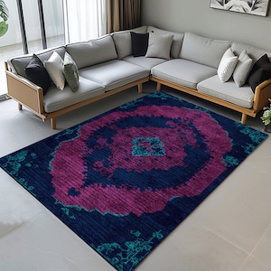 Eco friendly rug, Navy blue rug, Country rug, Balcony rugs, Floor rug, Area rug, Runner rug, Bold theme rug, Living room decor, Bath rug