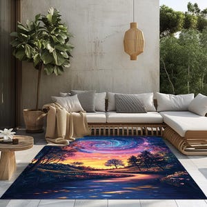 Nature inspired rug, Cool area rug, Non slip rug, Stylish rug, Luxury runner rug, Aesthetic rug, Turkish print rug, Foldable runner rug