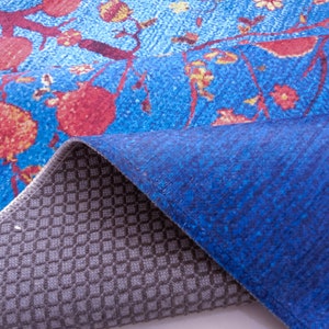 Blue turkish rug, Tree rug, Living room rug, Lodge rug, Porch rug, Washable rug, Outdoor rug, Bedroom rug, Printed rug, Floor decor carpet
