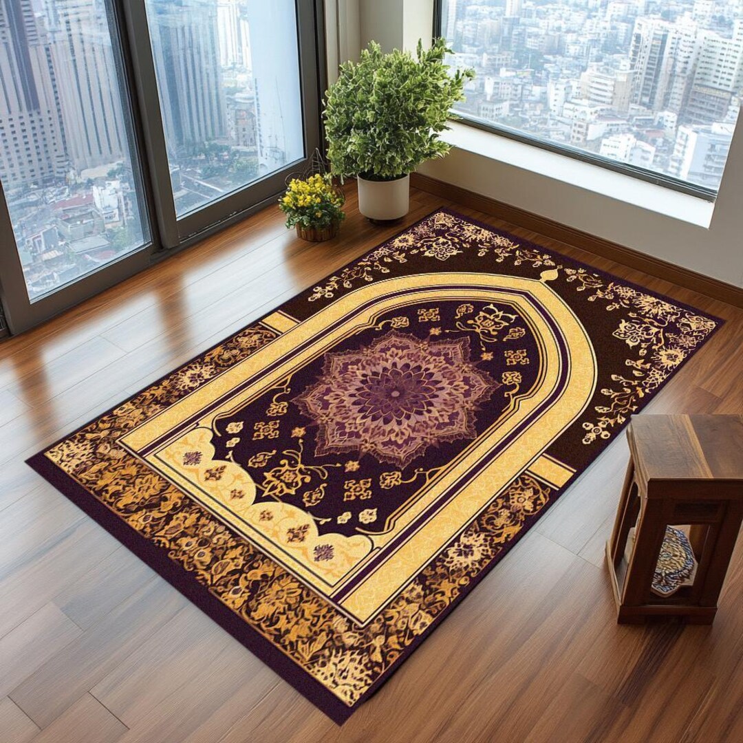 Quran Rug Oriental Design Prayer Rug, Rich Design Prayer Rug, Premium Janamaz ...