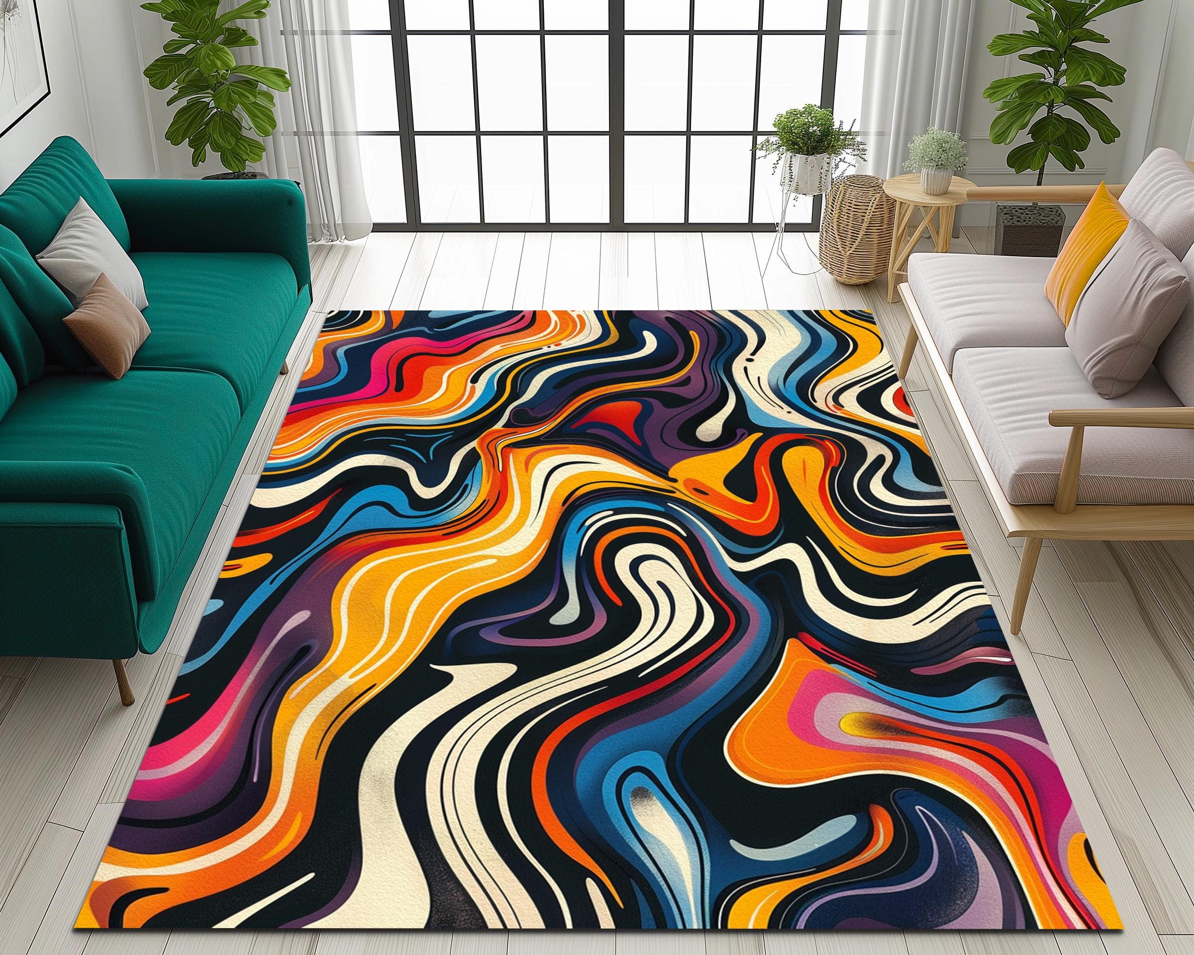 Floor Cover Rug, Aesthetic Design Rug, Saloon Rug, Living Room Rug ...