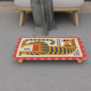 Jungle Wood Stepstool for Kitchen | Tribal Pattern Foot Stool | H-1644