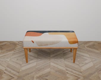 Banco para telefone, Banco para o pé da cama, Banco para mesa de jantar, Banco estofado, Banco moderno, Banco com apoio para os pés, Banco alto, Banco para escrivaninha, B-16