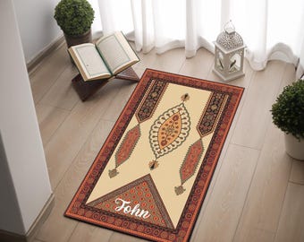 Prayer room rug, Washable rug, Nonslip rug, Islamic design prayer rug, Muslim prayer rug, Turkish prayer rug,Thick velvet islamic prayer rug