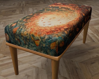 Fall Theme Ottoman Bench: Bohemian Chic Entryway Bench