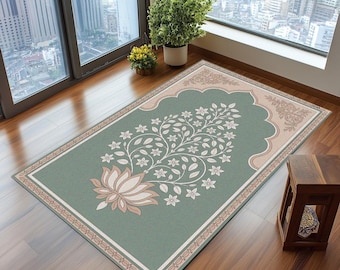 soft prayer mat, luxury thick prayer mat, turkish prayer rug, area prayer rug, foldable turkish prayer rug, for muslim gift, salah mat,