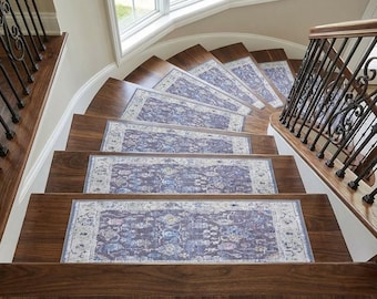 stair covering rug, printed stair rug, wooden treads rug, floral stair runner, outdoor stair rug, washable stair rug, stair treads, kl00-35
