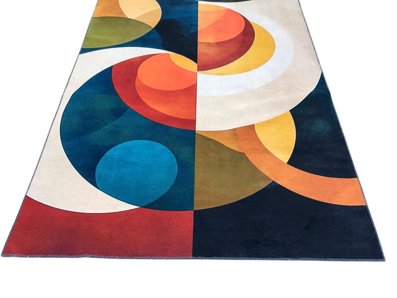 Geometric Pattern Rug, Decorative Area Rug, Patio Outdoor Rug, Non-slip ...