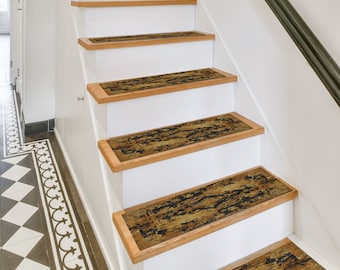 trappstegspack, vakuumtrappmatta, bullnose-trappsteg, sliten löpare, orientalisk löpare, löpare till trappan, halkfri matta