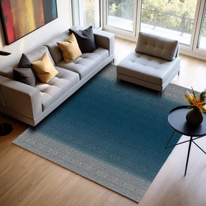 Blue gray rug, Modern design rug, Oriental rug, Turkish rug, Living room rug, Bedroom rug, Home decor rug, Aztec rug, Boho decor rug