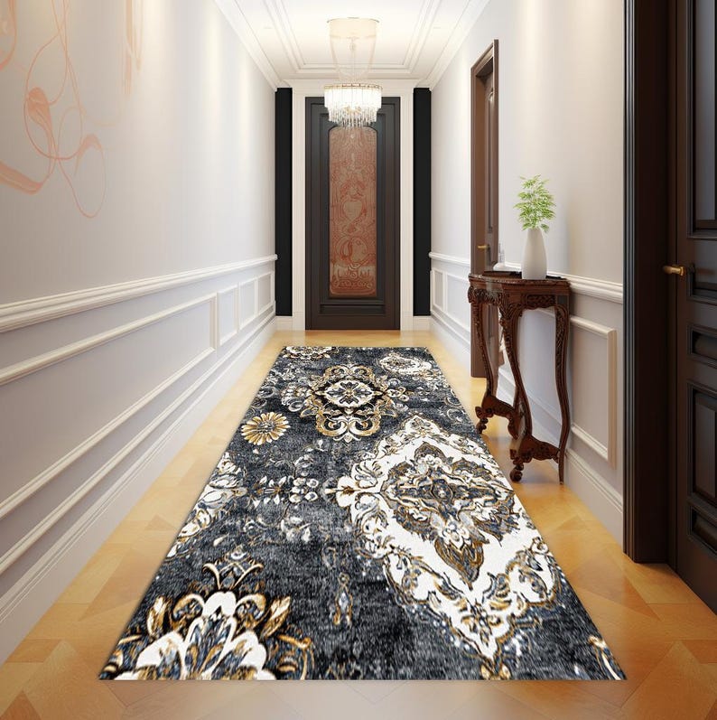 Turkish Print Rug, Stylish Area Rug, Under Bench Rug, Easy to Clean Rug