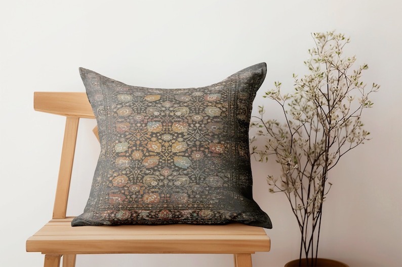 Handmade boho decor turkish rug pattern one side printed cushion cover, machine washable, gift for moving, soft durable thick,