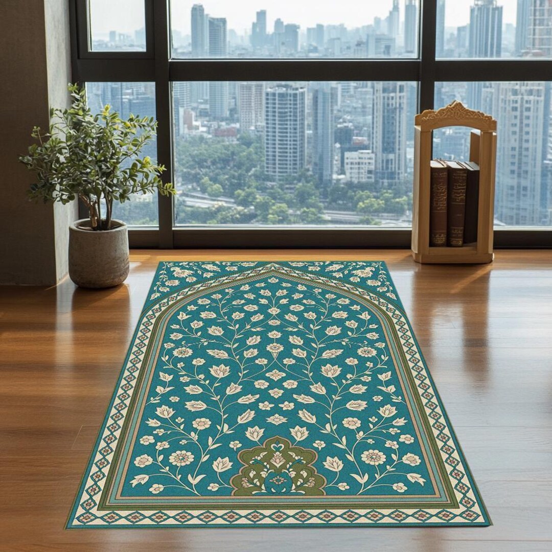 Musim Rugs Muslim Prayer Mat, Custom Sajadah, Couples Prayer Rug, Sage Green ...