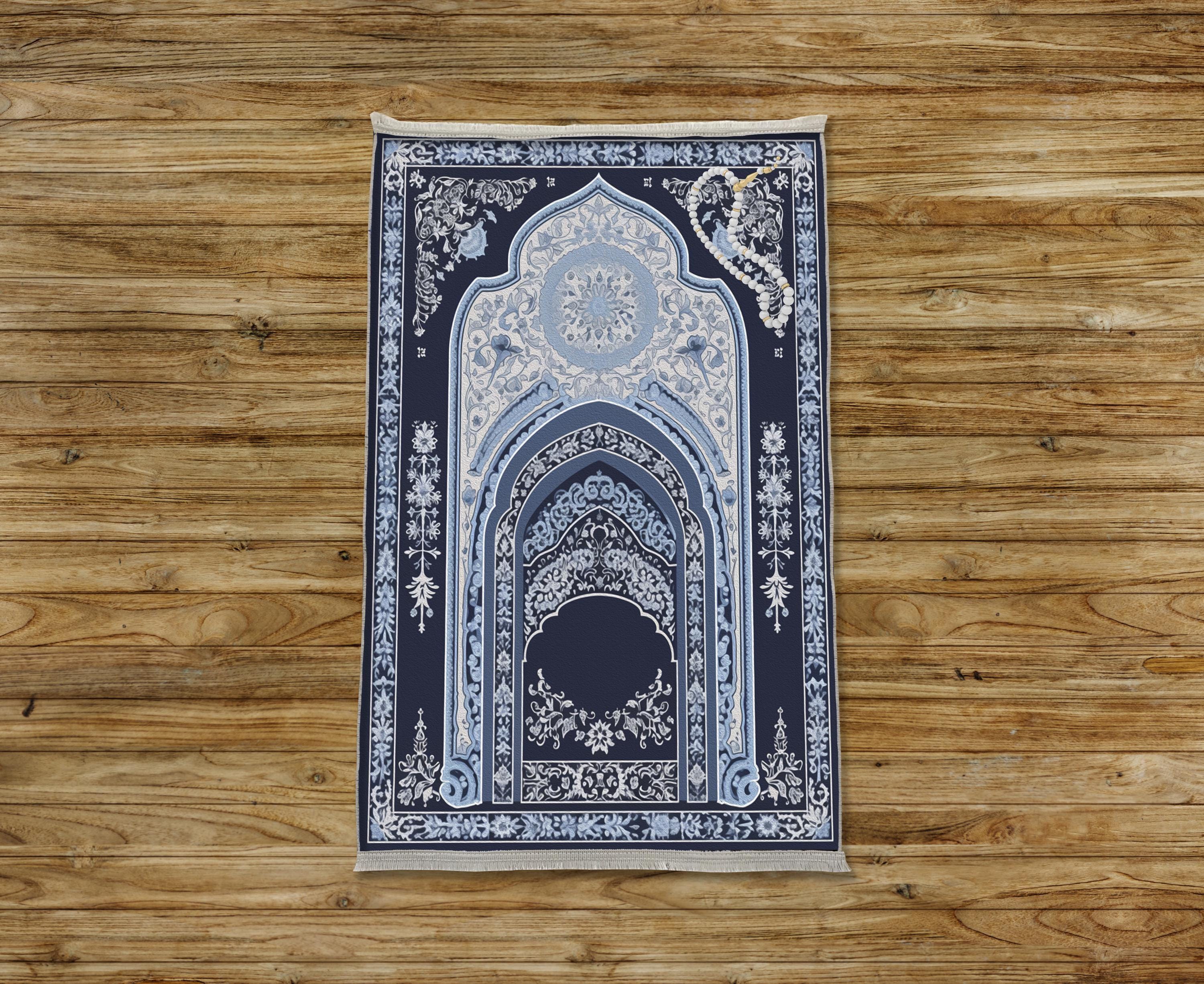 Quran Rug Stylish Muslim Prayer Mat, Ice Color Decoration Prayer Rug, Rug for ...