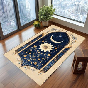 Mosque design islamic mat, Custom sizes prayer rug, Ramadan decor prayer rug, Soft textured rug, Aesthetic prayer mat, Non-sip prayer rug