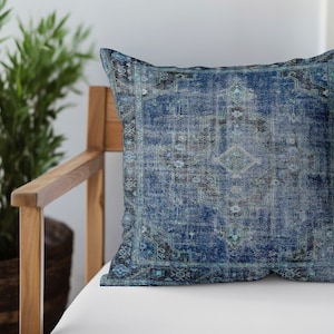 Blue cushion, Ethnic pillow cover, Handmade pillow, Pillow cases boho, Home decor pillow, Farmhouse pillow, Throw pillow case, Chair cushion