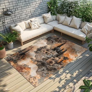Historischer Waschbarer Teppich: Rutschfeste Indoor Outdoor Bauernhaus Dekoration