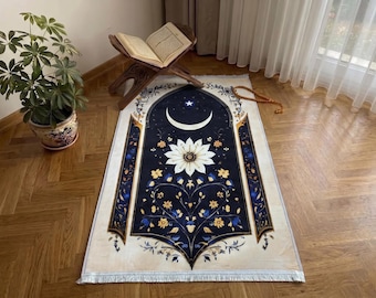 Mosque design islamic mat, Custom sizes prayer rug, Ramadan decor prayer rug, Soft textured rug, Aesthetic prayer mat, Non-sip prayer rug