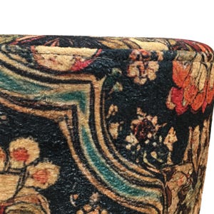 Ethnic design pouf, Floral footstool, Round ottoman bench, Gothic footrest, Living room furniture, Rustic hall stool, Round plant stand, F-9