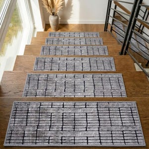 battistrada per scale a toro, tappeto a strisce marroni, tappeto per pianerottolo delle scale, tappeto per gradini in legno duro, tappeto d'ingresso lavabile, tappeti orientali sbiaditi, tappeto antiscivolo