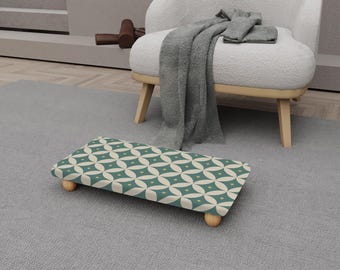 Sgabello in legno color crema con motivo Mid Century / Idea regalo per la primavera / H-1430
