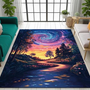 Nature inspired rug, Cool area rug, Non slip rug, Stylish rug, Luxury runner rug, Aesthetic rug, Turkish print rug, Foldable runner rug