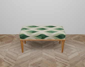 Telephone bench, Green ottoman bench, Vanity table bench, Shoe bench, Upholstered bench, Coat bench, Padded bench, Ottoman bench, B-37