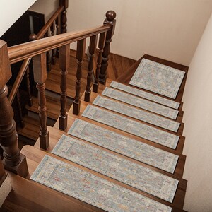 eco friendly rug, custom stair tread, oriental rug decor, carpet for stair, non slip step rug, landing runner, bullnose stair tread,soft rug