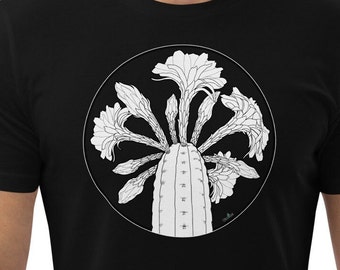 Trichocereus Pachanoi Flower Spiral San Pedro Cactus T-shirt