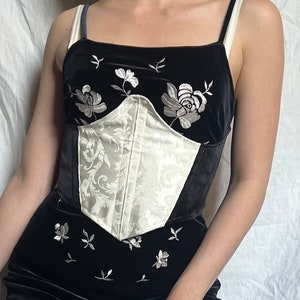 Underbust Black and White Corset / Handmade/ Lolita / Academia / Whimsygoth/ Royalcore / Coquette